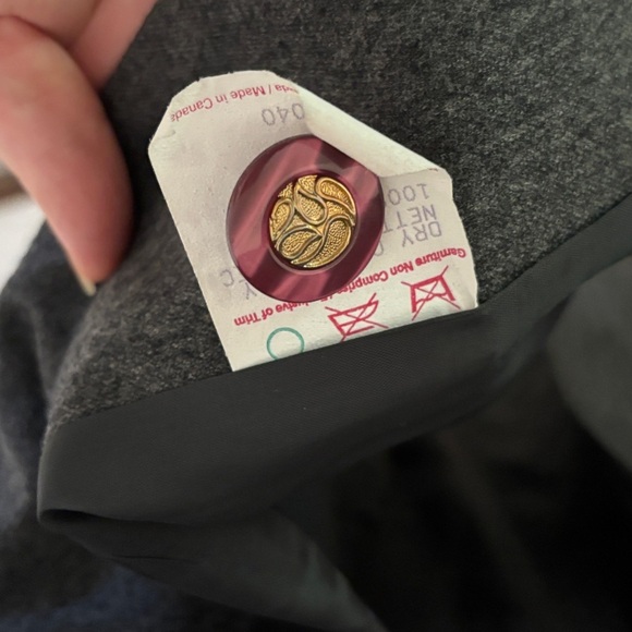 Vintage 100% wool grey heathered blazer jacket SZ 10 large - Picture 10 of 12